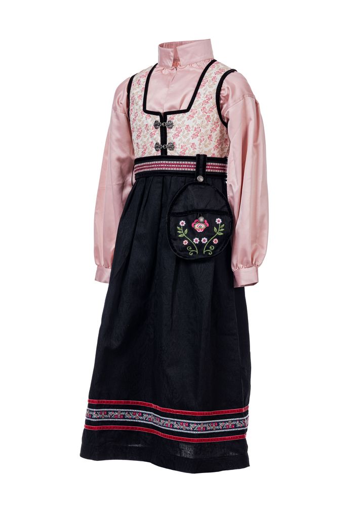 Oline Festdrakt til jente med rosa vest og rosa skjorte
