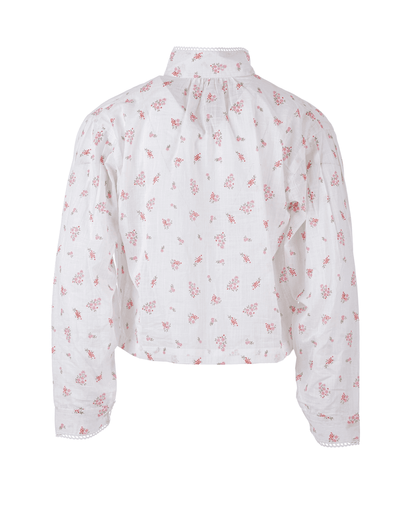 Elly skjorte til festdrakt rosa blomstret