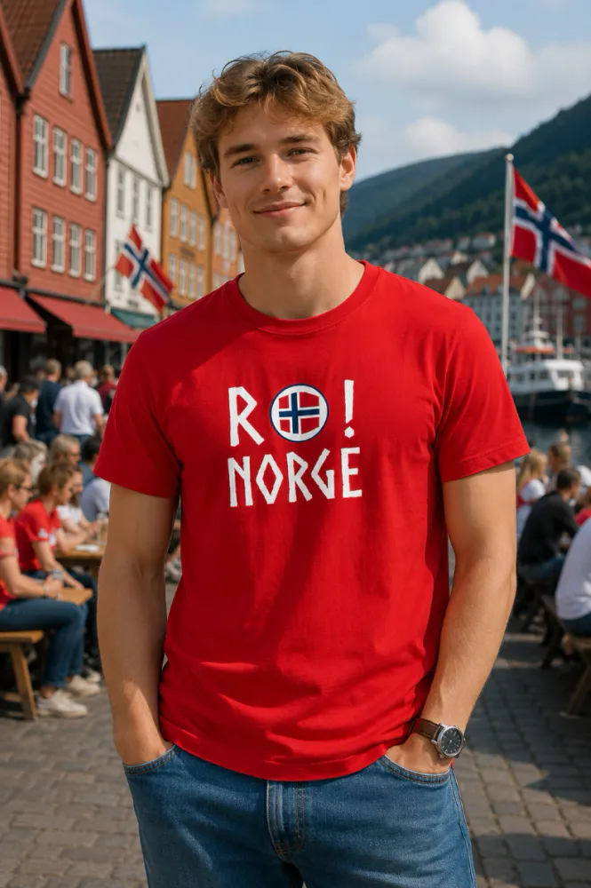 RO! Norge t-shirt i rød - Perfekt til fotball-VM