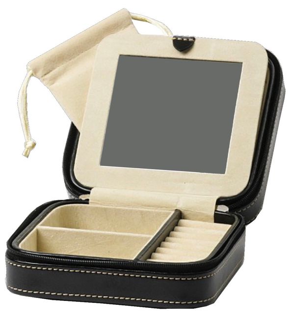Hovedbilde Smykkeskrin for reise i sort/ beige