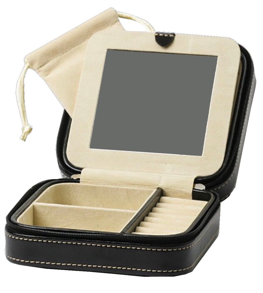 Smykkeskrin for reise i sort/ beige