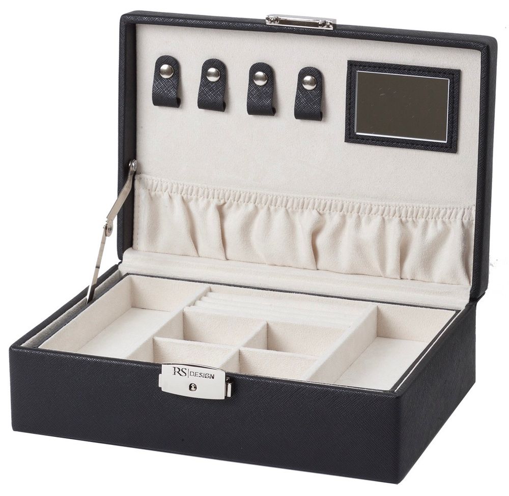 Smykkeskrin i sort med beige innside